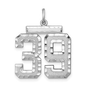 Sterling Silver, Varsity Collection, Large D/C Pendant, Number 39